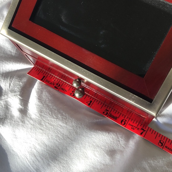 Jewelry box deep red like cherry wood w/black velvet lined interior.Four drawers - Picture 10 of 16